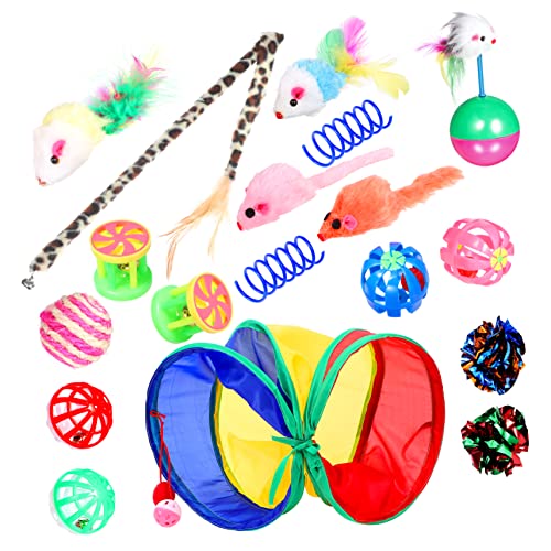 ibasenice 20Stücke Katzenspielzeug Teilig Interaktives Katzenspielzeug mit Katzentunnel Crinkle Bällen Teaser und Indoor Katzen und Katzenspaß ibasenice 20Stücke Katzenspielzeug Teilig Interaktives Katzenspielzeug mit Katzentunnel Crinkle Bällen Teaser und Indoor Katzen und Katzenspaß von ibasenice