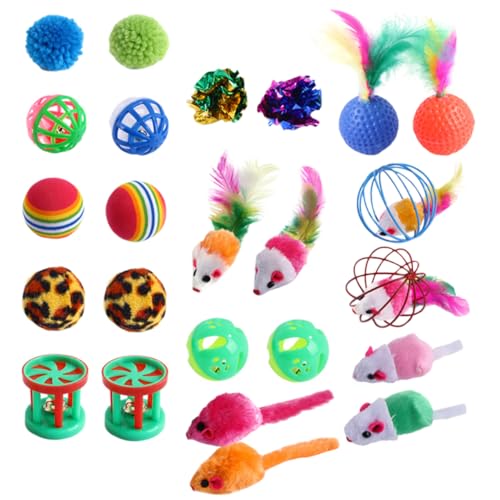 ibasenice 24 Stück Plaidballspielzeug mit für Katzenspielzeug interaktiv Interaktives Katzenspielzeug drinnen Haustier Katzen-Teaser- Plastik Colorful Zufällige Farbe ibasenice 24 Stück Plaidballspielzeug mit für Katzenspielzeug interaktiv Interaktives Katzenspielzeug drinnen Haustier Katzen-Teaser- Plastik Colorful Zufällige Farbe von ibasenice
