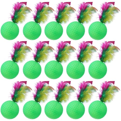 ibasenice 24Pcs Lustige Katzenfeder Ball Katze Necken Spielzeug Haustier Vorräte Für Home Shop von ibasenice