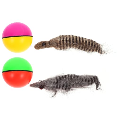 ibasenice 2Pcs Ball Electric Weasel Toy Rolling Ball Wasser Mausspielzeug Für Katzenpuppenhund Ohne Batterie (Zufällige Farbe) von ibasenice