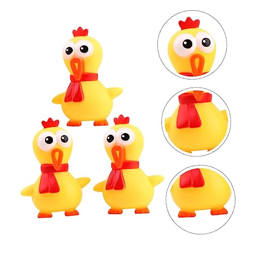 ibasenice 3 STK Latex schreit Huhn interaktives Animal Toys Gelbes Lustiges hundspielzeug Kauspielzeug für Hunde schreiendes Hühnerspielzeug Emulsion Yellow von ibasenice