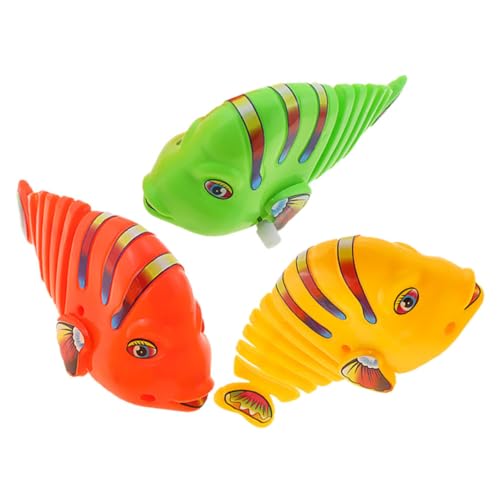 ibasenice 3St Fisch schwingen Halloween interaktives kalanchoe Fun Toy Schwimmbecken Babyspielzeug spielzeuge Cartoon-Aufziehspielzeug Aufziehfische für Katzen Plastik von ibasenice