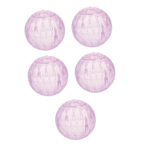 ibasenice 5st Hamster Laufball Hamster Läuft Gymnastikball Ratte Laufender Ball Hamster-übungsbälle Ratten-übungsball Katzen-Teaser-Spielzeug Hamster Rollender Ball Mausball Rosa Plastik von ibasenice