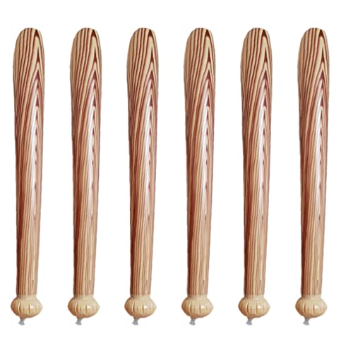 ibasenice 6st Aufblasbarer Baseball Fledermäuse Baseball-Ballons Cheerleader-Pompons Aufblasbare Farbstifte Bam-bam-Sticks Aufblasbarer Donnerstock Donnerballons PVC Singen Lutscher Kind von ibasenice