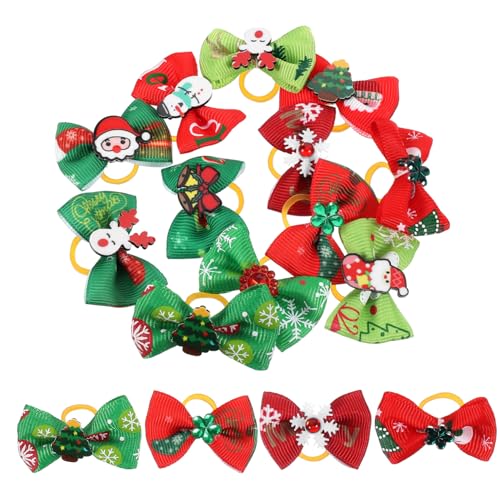 ibasenice Haustier Haarschleife Weihnachten Hund Fliege Hund Katze Haar Fliege Festival Verstellbare Fliege für Hund Katze Weihnachtsfeier Ornamente 50Pcs von ibasenice