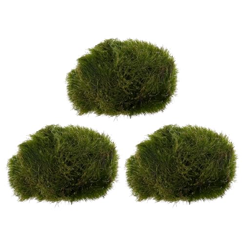 ibasenice Marimo Moosball – Aquarium-Ball-Set, grüne dekorative Algen-Wasserreinigung, Wasserpflanze für Aquarien, Glasgefäß, Terrarien, Set (3 Stück) von ibasenice