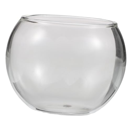 ibasenice Mini-Aquarium Klarer Blasenpflanzer Mini-Betta-Aquarium Fischschalen Für Tafelaufsätze Fischbecken Kleines Schildkrötenbecken Runde Blumenvase Fischflasche Transparent Glas von ibasenice