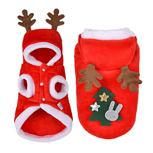 ibasenice Partykleidung Für Haustiere Weihnachts-welpenanzug Weihnachtshund-Santa-kostüm-Outfit Kleidung Für Kleine Hunde Teetassen-hundekostüm Welpenkleidung Pullover Zweibeinige Kleidung von ibasenice