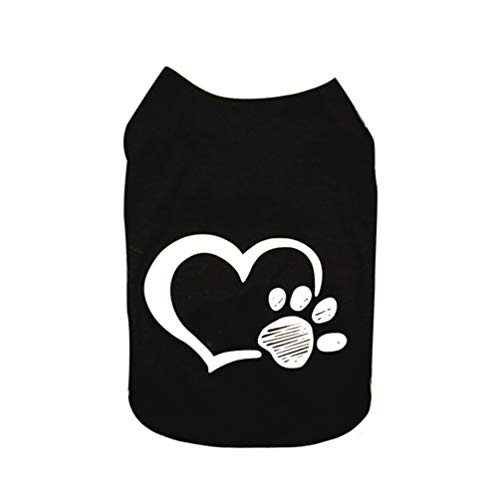 ibasenice Weste T- Shirts Atmungs Niedlich Hund Kleidung Herz Fu?Abdruck Muster Pet Kostü Welpen Beruhigende Mantel Angst Relief für Frühling Sommer Hund Katze Liefert von ibasenice