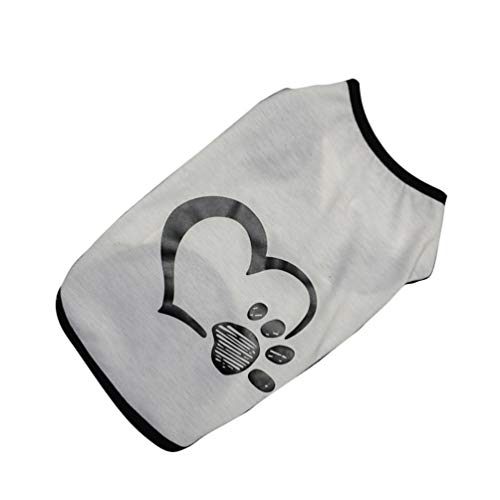 ibasenice Weste T- Shirts Atmungs Niedlich Hund Kleidung Herz Fußabdruck Muster Pet Kostüm Welpen Beruhigende Mantel Angst Relief für Frühling Sommer Teddy Hund Katze Liefert von ibasenice