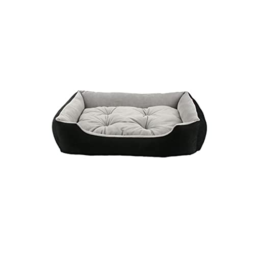 Hundebett für mittelgroße Hunde, Hundebett mit maschinenwaschbar, bequem für mittelgroße und große Hunde oder mehrere (Braun) (Schwarzgrau) von ifgswopq