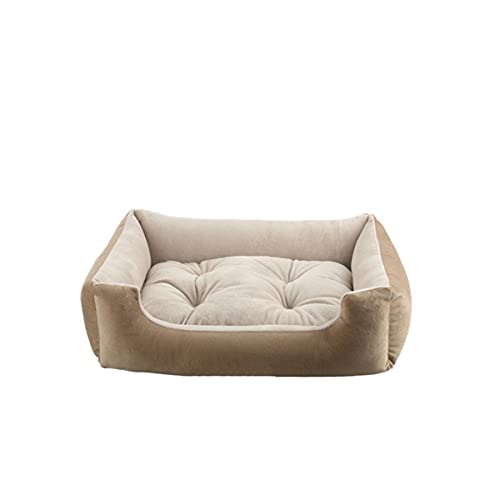 Hundebett für mittelgroße Hunde, Hundebett mit maschinenwaschbar, bequem für mittelgroße und große Hunde oder mehrere (braun) von ifgswopq