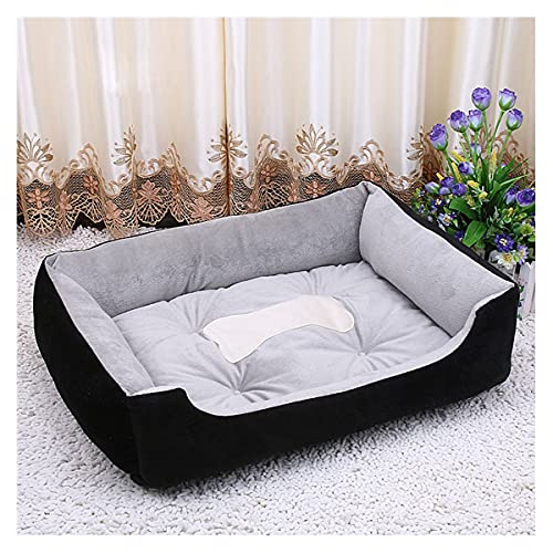 ifgswopq Hundebett, Hundebett, Katzenbett, Haustierbett, Schlafsack, rechteckig, Plüsch, Welpenhütte, Bett (Braun C) (Schwarz / Weiß C) von ifgswopq