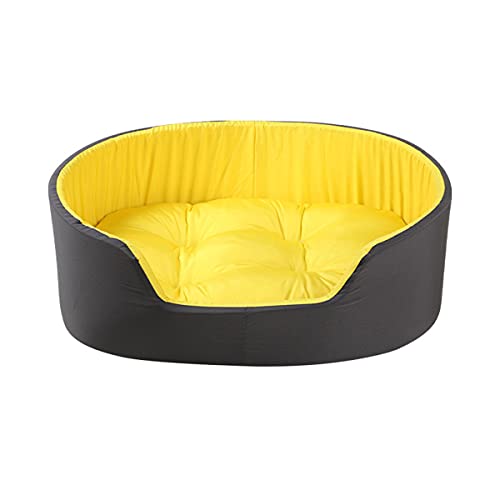 ifgswopq Hundebett Waschbar Hundebett Weich Warm Katzenbett Rutschfest Verdickt Atmungsaktiv Haustier Schlafsofa für Kleine Mittlere Große Hunde und Katze (Schwarz Gelb Klein) (Schwarz Gelb Groß) von ifgswopq