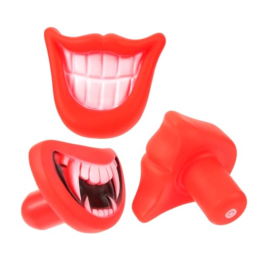 3 Stk Halloween Kauspielzeug Halloween-kauspielzeug Bissfester Gummi Für Haustiere Gummi Rote Lippen Spielzeug Schweinegesicht Zahnspielzeug Geschenk Requisiten Weihnachten von ifundom