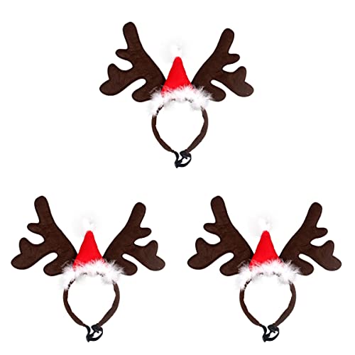 3st Hundestirnband Dekor Hund Weihnachtskopfband Weihnachten Hundestirnband Weihnachtskopf Haustier Hund Weihnachten Elch Stirnband Weihnachtshunde-stirnbänder Haarnadel Geweih von ifundom