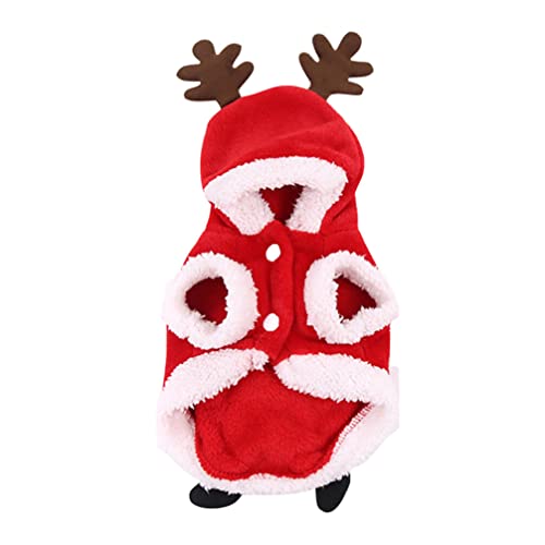 Weihnachtskleidung für Haustiere dog christmas costume hundeweihnachtskostüme Winterkleidung für Welpen Hund Weihnachtsmütze Mäntel warme Hoodies Welpen Mantel mit Kapuze Halloween von ifundom