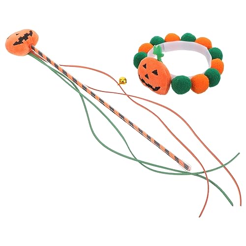 ifundom 1 Satz Katzenspielzeug Halloween-partykostüm Für Schnurspielzeug Für Interaktiver Katzenstab Halloween-Katzen-Teaser Halloween-katzenschal Attraktiver Plüsch Kätzchen Halsband von ifundom