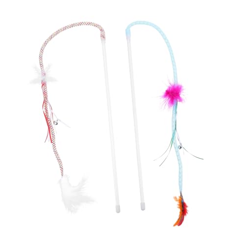 ifundom 2 Stück Interaktive Katzenspielzeuge Spielangel für Kätzchen Kreative Teaser Sticks Aktivität bei Katzen Zufällige Farbe ifundom 2 Stück Interaktive Katzenspielzeuge Spielangel für Kätzchen Kreative Teaser Sticks Aktivität bei Katzen Zufällige Farbe von ifundom