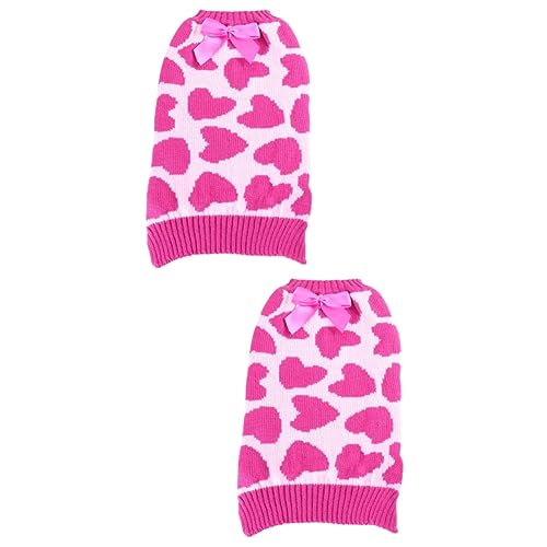 ifundom 2St Katzenbekleidung Hunde-Valentine-Kostü Welpenkleidung Kleiner Hundepullover warme Hoodies Partykleidung für Haustiere Party-Hundetuch warm halten Jacke mit Hut Shirt Liebhaber von ifundom