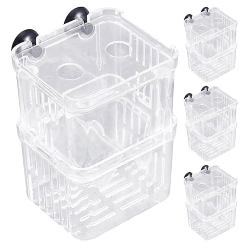 ifundom 4-teilige Fischzuchtbox: Doppelschichtiger Aquarienzüchter – Fischtank-Trennwand – Transparente Betta-Isolationsbox mit Saugnapf für Brutgarnelen und verletzte Clownfische ifundom 4-teilige Fischzuchtbox: Doppelschichtiger Aquarienzüchter – Fischtank-Trennwand – Transparente Betta-Isolationsbox mit Saugnapf für Brutgarnelen und verletzte Clownfische von ifundom