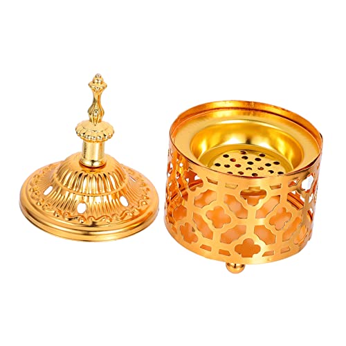 ifundom Messing Räucherstäbchen Zart Hohl Desktop Holzkohle Zuhause Eisen Dekoration Für Räucherstäbchen Ornamente Kerze Büro Spa Brenner Vintage Halter Arabisch Tempel Kunst Golden von ifundom