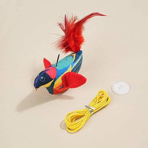 ikappy Comical Mock Sound Bird Design Katzen Spielzeug mit Federn Interaktives Haustier Spielzeug für Katzen Simulation Vogel Design Interaktives Spielzeug für Indoor Kitty Kitten Übung von ikappy