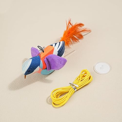 ikappy Comical Mock Sound Bird Design Katzen Spielzeug mit Federn Interaktives Haustier Spielzeug für Katzen Simulation Vogel Design Interaktives Spielzeug für Indoor Kitty Kitten Übung von ikappy