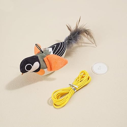 ikappy Comical Mock Sound Bird Design Katzen Spielzeug mit Federn Interaktives Haustier Spielzeug für Katzen Simulation Vogel Design Interaktives Spielzeug für Indoor Kitty Kitten Übung von ikappy