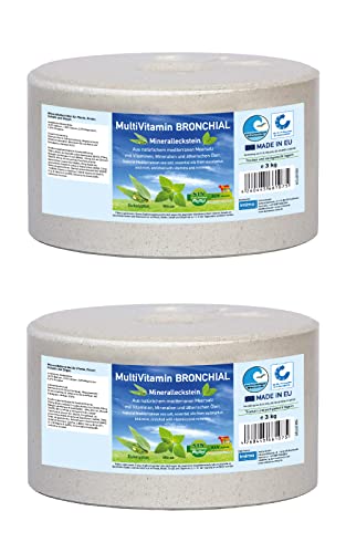 imima Mineralleckstein Pferd MultiVitamin BRONCHIAL Salzleckstein Set 2 x 3kg - Salzlecksteine für Pferde, Schafe, Ziegen, Wild und Rind - Salz Leckstein Mineralstein von imima