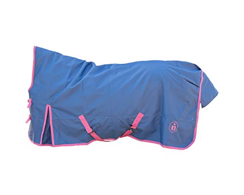 indira Pferdedecke Outdoor pro 200g Wasserdicht Ripstop 1200d high-Neck (145 cm, Blau 01 - Pink 01) von indira