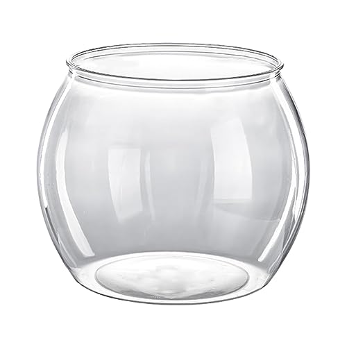 inoto Aquarium-Schüssel, transparent, rund, leicht zu reinigen, rundes Fisch-Aquarium, rund, transparent, Desktop-Fischschale, Desktop-Fischschale für Haustiere zu Hause von inoto