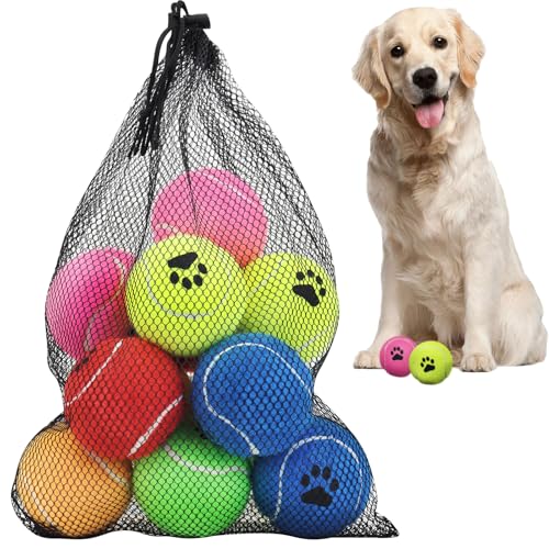 insum Tennisbälle für Hunde, bunt, leicht zu fangen, 6,3 cm, 6 Farben, 12 Stück von insum