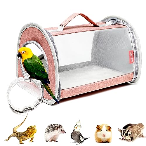 Ioview Tragetasche für Meerschweinchen, für kleine Tiere, Eidechse, Vogel, Kaninchen, Käfig, Eichhörnchen, atmungsaktive Tasche, tragbar, für Reisen, Hamster, kleine Haustiere (klein, Rosa) von ioview