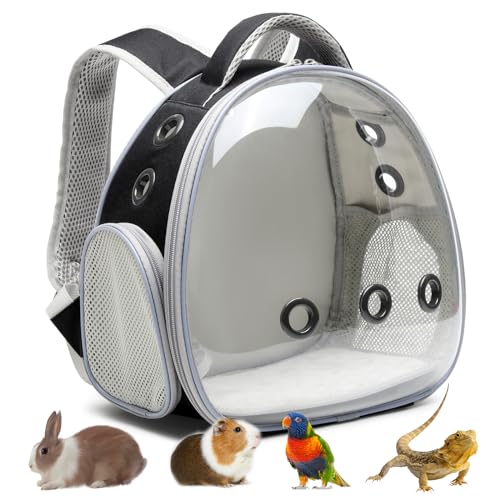 Ioview Tragbarer Reise-Rucksack für Haustiere, Hamstertasche, Meerschweinchen, Vogel, kleine Hunde, Katzen, Schildkröte, Käfig, Kaninchen, Meerschweinchen, Eichhörnchen, Bartdrache, atmungsaktive von ioview