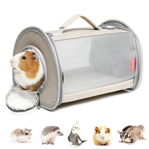 Tragbare Tragetasche für Kleintiere, Meerschweinchen, Eidechse, Vogel, Kaninchen, Käfig, Meerschweinchen, Eichhörnchen, atmungsaktive Tasche, tragbare Reise-Hamster, kleine Haustierhängetasche (Khaki) von ioview