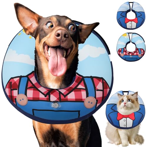Hundehalsband, haustierfreundlich, schützendes, aufblasbares Hundehalsband für nach Operationen, Alternative zu Kegel der Schame, Donut für Hunde nach Operationen, blockiert nicht die Sicht, weicher von ipetstation