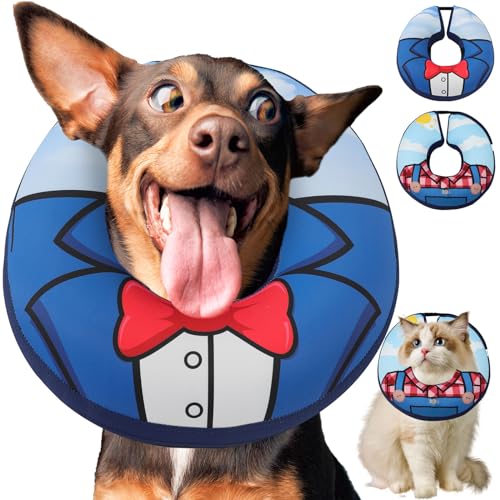 Hundehalsband, schützendes aufblasbares Hundehalsband für nach Operationen, Alternative zu Kegel der Schade, Donut für Hunde nach Operationen, blockiert nicht die Sicht, weicher Hundekegel für von ipetstation