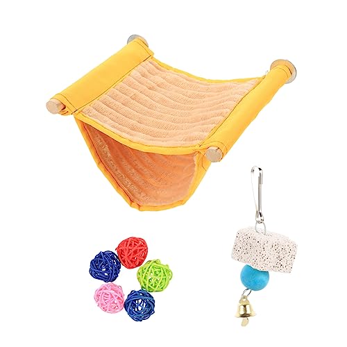 iplusmile Papageienspielzeug 3-teiliges Vogelspielzeug-Set Papageien-hängematte Krippe Weiches Warmes Bett für Papageien Nest Hamsterunterschlupf von iplusmile