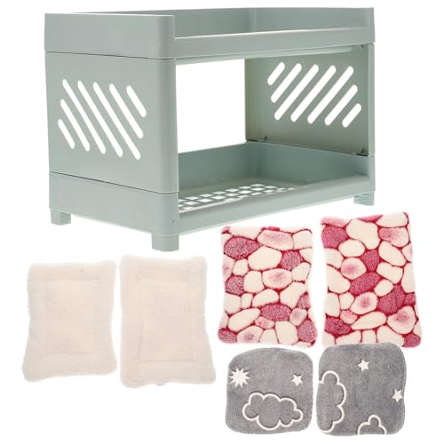 iplusmile Hamster House 2 Tiers - Meerschweinchen-Bett Etagenbett-Zubehör Hamster-Zubehör Hasen-Zubehör Abnehmbares Hamsterbett Haushalts-Hasenbett Doppellagiges Chinchilla-Bett, Farben sind zufällig von iplusmile