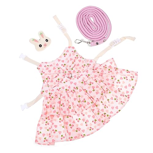 iplusmile 1 Satz Häschen-Prinzessin-Kleid Süßes Hasenkleid Hasenkostüme Und Leine Kaninchen-weihnachtsoutfits Katzen-Elfen-kostü Kaninchen Verkleidet Baumwolle Weihnachtskostüme Tier von iplusmile