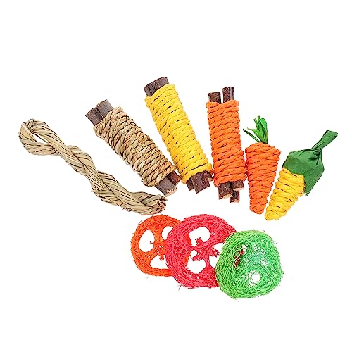 iplusmile 1 Satz Hamster-Spielzeug Quietschendes Plüsch-hundespielzeug Zahnspielzeug Für Haustiere Hasen-Karotten-Spielzeug Kauspielzeug Für Kleintiere Füllung Nahrungssuche Hölzern von iplusmile