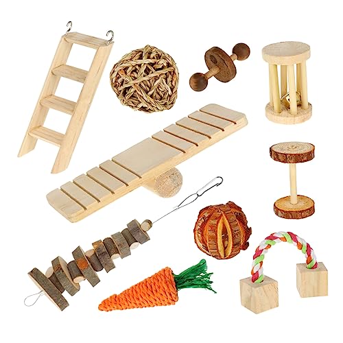 iplusmile 10st Hamster Holzspielzeug Kauspielzeug Für Kleintiere Hasenspielzeug Meerschweinchen Spielzeug Hamsterbrücke Kauspielzeug Für Holzvögel Beißspielzeug Hölzern Holz Vogel Abspielen von iplusmile