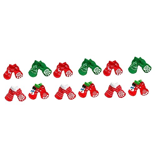 iplusmile 12 Paare Sockenschuhe Süße Socken Hundesocken Weihnachtssocken Für Haustiere Halloween Baumwollsocken von iplusmile