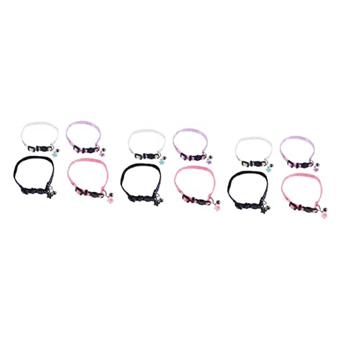 iplusmile 12 STK Katzenhalsband Glockenhalsband Für Haustiere Kleine Hund Kätzchenhalsband Glockenhalsbänder Für Katzen Sicherheitshalsbänder Katzenglocke Klein Geblümt Nylon von iplusmile