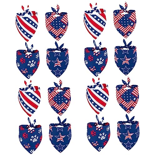 iplusmile 16 STK Dreieckstuch Für Haustiere Festival-haustierkostüm Haustierschal Der Amerikanischen Flagge Bandanas Mit Amerikanischer Flagge Halsband Mädchen Polyester von iplusmile