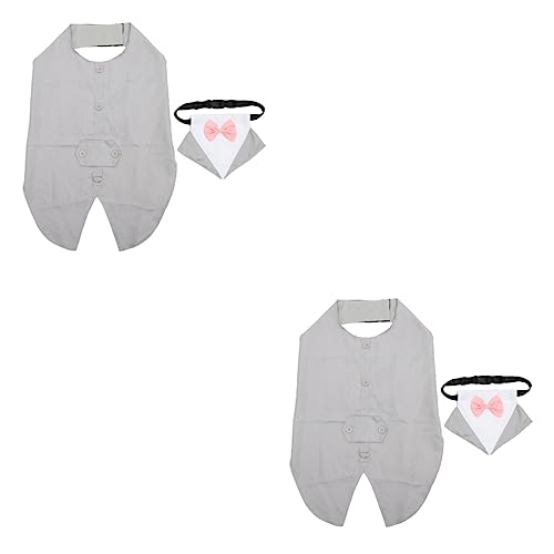 iplusmile 2 Sätze Hundeanzug Kleidung Für ännliche Hunde Haustier Sanfter Anzug Hundehochzeitskleidung Welpen Hochzeitskleid Hund Formelles Outfit Bankett Haustieranzug Polyester Hündchen von iplusmile