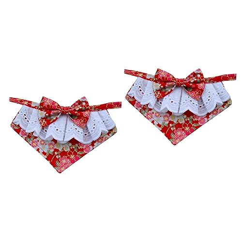 iplusmile 2st Japanischer Waschlappen Hundehalstuch Haustier-lätzchen Haustier-Halstuch Hundeschal Japanische Hundelätzchen Haustier-speicheltuch Haustier-Bandana Handtuch Halsband Für Hunde von iplusmile