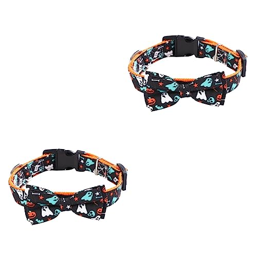 iplusmile 2 STK Haustierhalsband Halloween-bogenkragen Hundebogen Abbrechbarer Kragen Halloween-haustierbandana Schleife Hundehalsband Hund Fliegen Welpe Stoff Der Hund Blinddarm von iplusmile