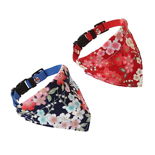 iplusmile Modische Hundehalsbänder Schals 2er-Pack Dreieckige Lätzchen Blumenmuster für Stilvolle und Bequeme Haustier-Outfits von iplusmile